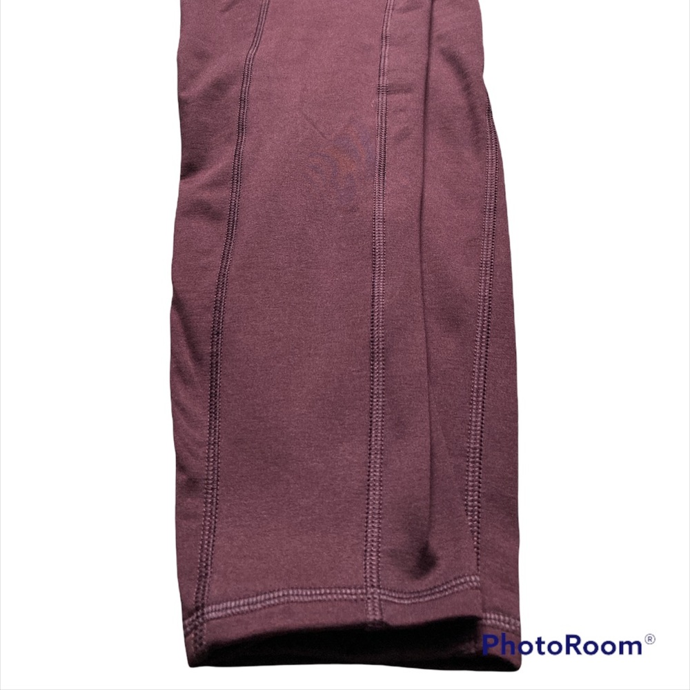 EUC RBX Plum High-Rise Fleece-Lined Leggings XL Side Pockets Activewear - Picture 8 of 8